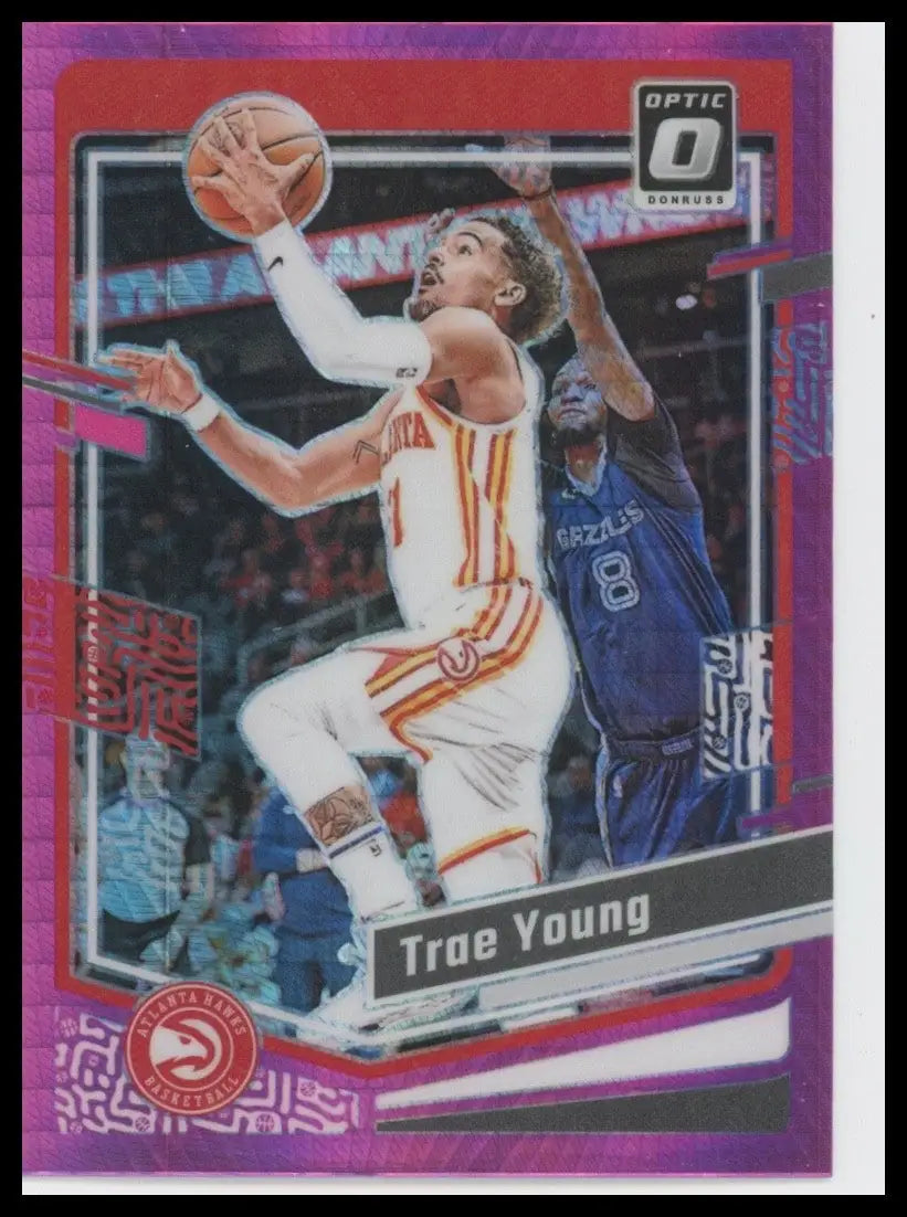 2023-24 Panini Donruss Optic Pink Hyper Trae Young #135 Atlanta Hawks Basketball