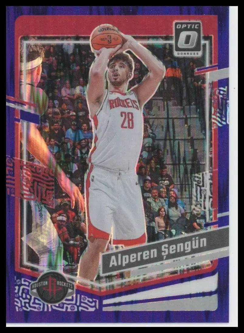 2023-24 Panini Donruss Optic Purple Shock Alperen Sengun #85 Houston Rockets NBA - Basketball Card Single