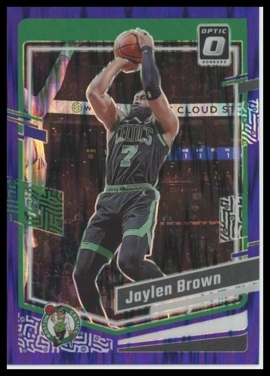 2023-24 Panini Donruss Optic Purple Shock Jaylen Brown #113 Boston Celtics Card - Basketball Card Single