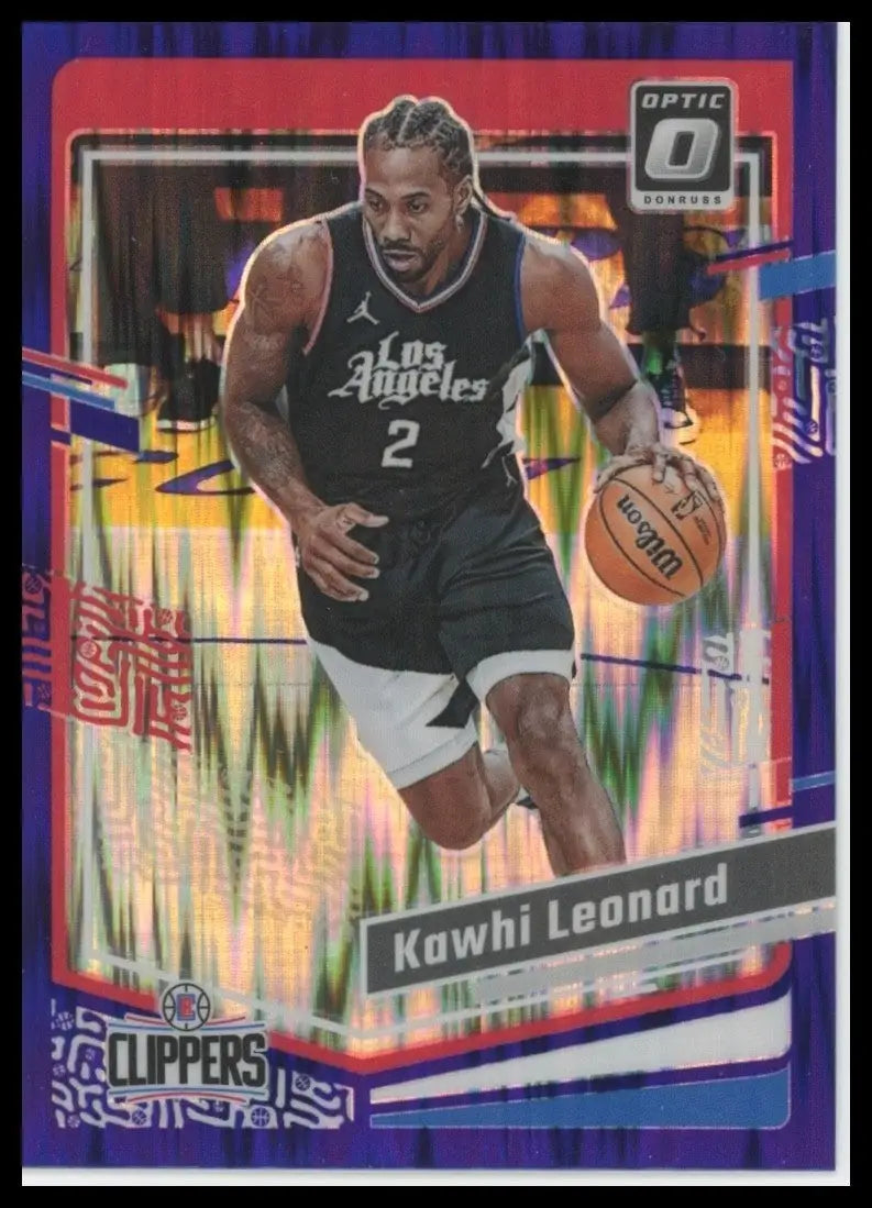 2023-24 Panini Donruss Optic Purple Shock Kawhi Leonard #95 Los Angeles Clippers