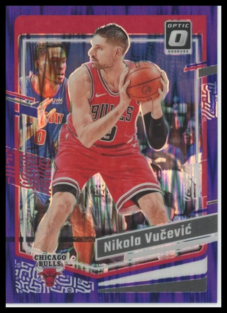 2023-24 Panini Donruss Optic Purple Shock Nikola Vucevic #127 Chicago Bulls Card