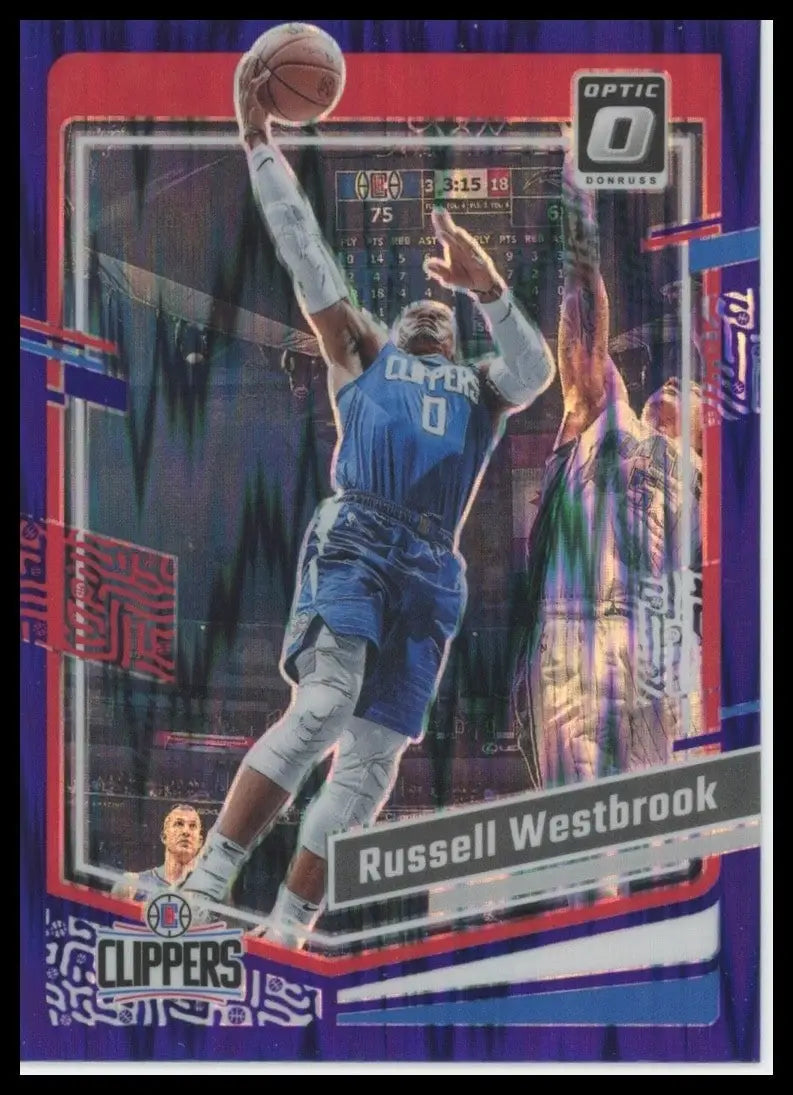 2023-24 Panini Donruss Optic Purple Shock Russell Westbrook #81 LA Clippers Card
