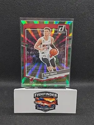 2023-24 Panini Donruss - Tyler Herro #27 Holo Green Laser - Basketball Card Single