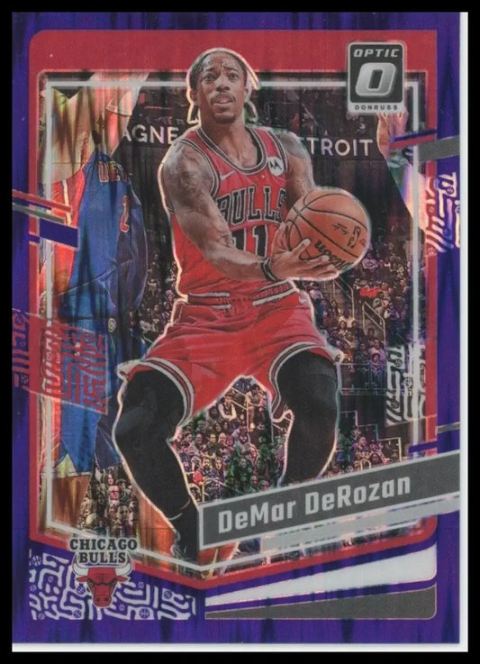 2023-24 Panini Donurss Optic Purple Shock DeMar DeRozan #43 Chicago Bulls Card
