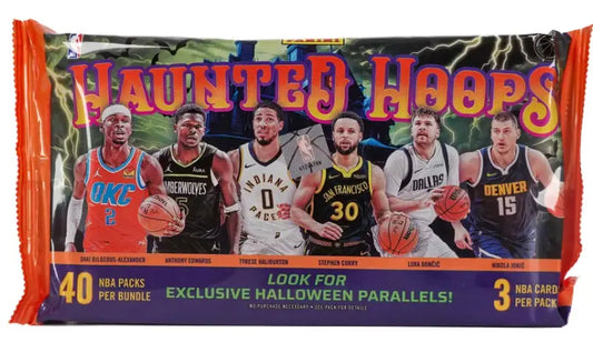 Sealed Haunted Hoops Halloween Treat Bundle with NBA basketball cards featuring rising stars