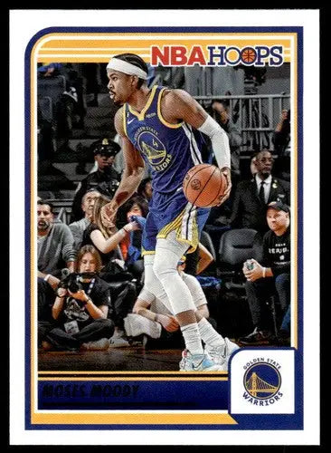 Original gloss Panini Hoops Moses Moody NBA trading card 2023-24 Warriors NM-MT