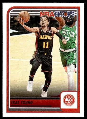 Original gloss Panini Hoops Trae Young basketball card from 2023-24 collection