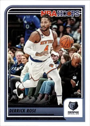 Derrick Rose basketball card from Panini Hoops 2023-24 with original gloss Grizzlies