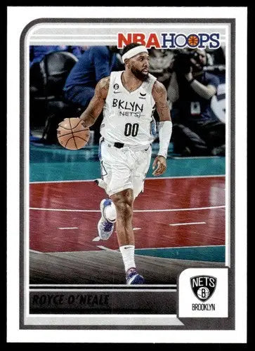 Original gloss of Royce O’Neale basketball card from Panini Hoops 2023-24 Nets series