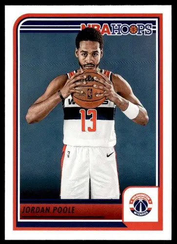 2023-24 Panini Hoops Jordan Poole basketball card with original gloss Wizards ID 68463