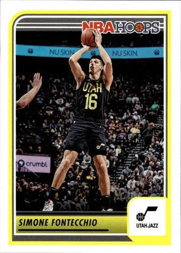 2023-24 Panini Hoops Simone Fontecchio basketball card with original gloss featuring Jazz stars