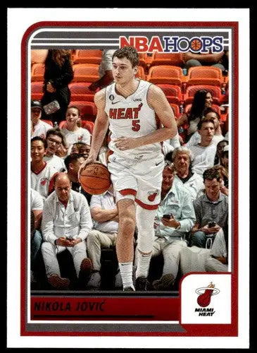 Original gloss of Nikola Jovic basketball card from Panini Hoops 2023-24 series
