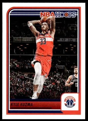 2023-24 Panini Hoops Kyle Kuzma basketball card with original gloss Wizards ID 68472