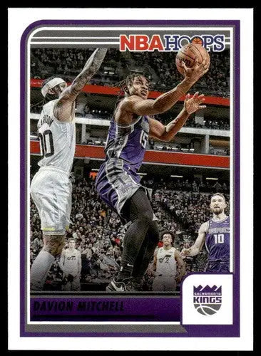 Original gloss Panini Hoops Davion Mitchell basketball card from 2023-24 Sac Kings