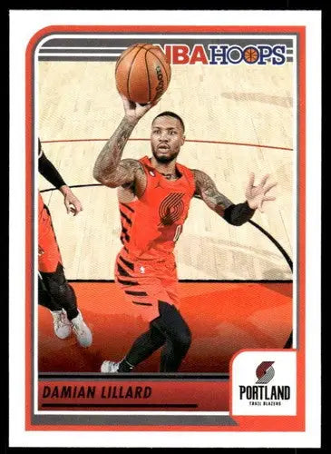 Damian Lillard basketball card from Panini Hoops 2023-24 with original gloss