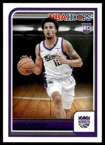 Jalen Slawson rookie Sac Kings basketball card from Panini Hoops 2023-24 with original gloss