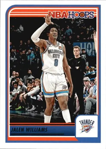 Original gloss Panini Hoops Jalen Williams basketball card from 2023-24 Thunder collection