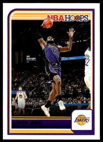 Original gloss Panini Hoops LeBron James NBA trading card from 2023-24 series