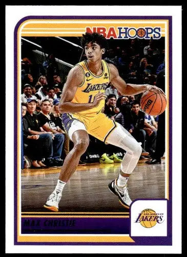 2023-24 Panini Hoops Max Christie basketball card with original gloss near mint Lakers