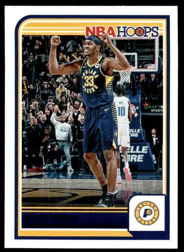 NBA Hoops basketball card featuring Myles Turner from Panini Hoops 2023-24 series