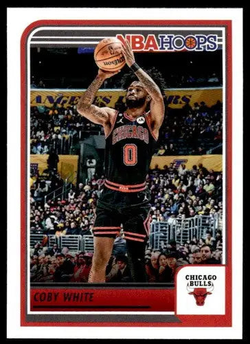 Original gloss Panini Hoops Coby White basketball card from 2023-24 season near mint
