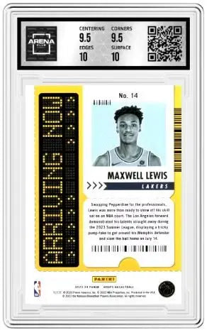 2023-24 Panini Hoops Arriving Now Holo Maxwell Lewis #14 Arena Club 10 - Basketball Card Single