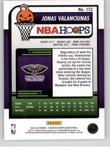 Basketball trading card with Halloween-themed design from Panini Hoops Haunted series