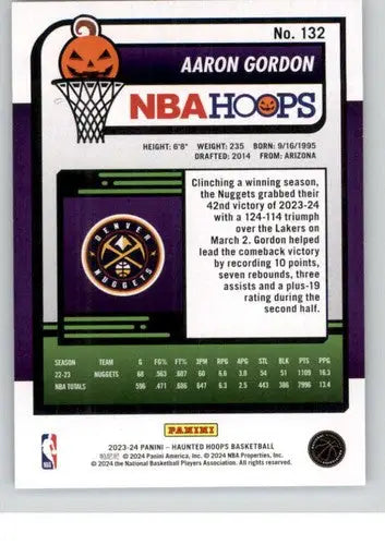 2023-24 Panini Hoops Haunted Aaron Gordon Basketball Card Nuggets NM-MT