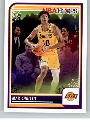 2023-24 Panini Hoops Haunted Max Christie Lakers basketball card with original gloss
