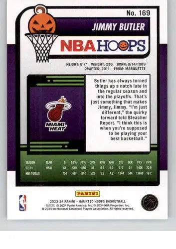 Jimmy Butler basketball card from Panini Hoops Haunted 2023-24 series with original gloss