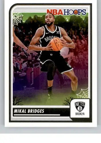 Mikal Bridges basketball card from Panini Hoops Haunted 2023-24 Nets collection
