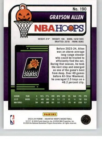 2023-24 Panini Hoops Haunted Grayson Allen basketball card NM-MT Suns ID 74948