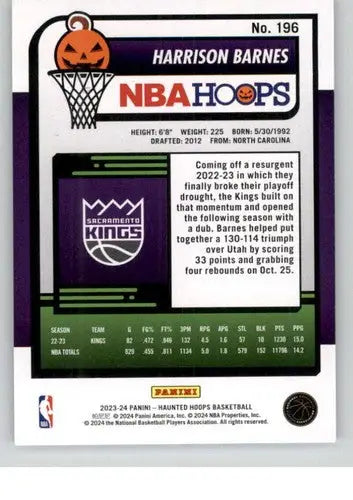 2023-24 Panini Hoops Haunted #196 Harrison Barnes NM-MT Sac Kings ID:74949 - Basketball Card Single