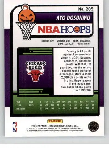 Ayo Dosunmu basketball card from Panini Hoops Haunted 2023-24 with original gloss