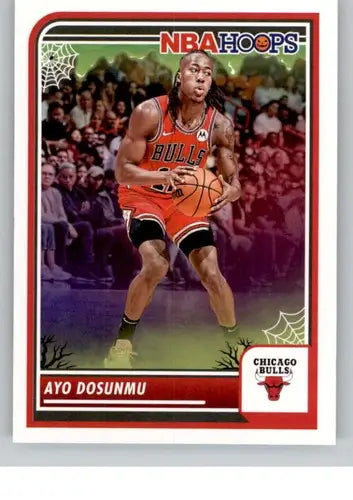 Original gloss of Ayo Dosunmu basketball card from 2023-24 Panini Hoops Haunted collection