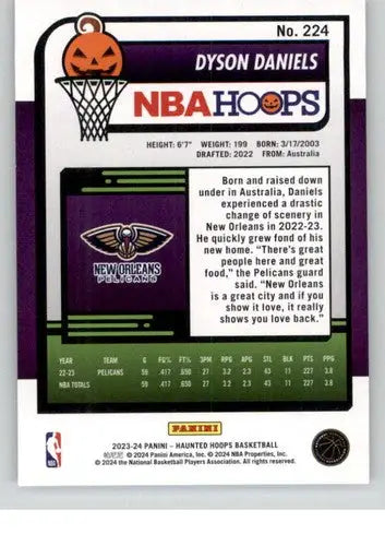 Original gloss of 2023-24 Panini Hoops Haunted Dyson Daniels basketball card