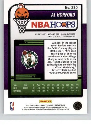 2023-24 Panini Hoops Haunted #230 Al Horford NM-MT Celtics ID:74958 - Basketball Card Single