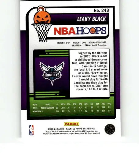 2023 24 Panini Hoops Haunted Leaky Black Hornets basketball card NM MT