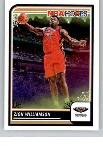 Zion Williamson NBA Hoops Haunted trading card from 2023-24 Panini Hoops Haunted series