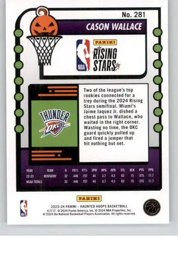 Panini Hoops Haunted basketball card featuring Cason Wallace for 2023-24 collection