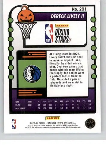 2023-24 Panini Hoops Haunted #291 Dereck Lively II NM-MT Mavericks ID:74971 - Basketball Card Single