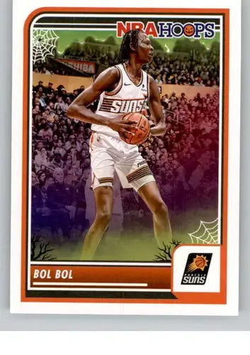 Original gloss Panini Hoops Haunted trading card of NBA player Bol Bol in Suns uniform