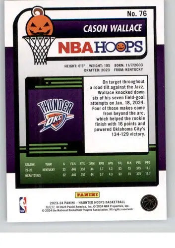 Basketball trading card with Halloween theme from Panini Hoops Haunted 2023-24 series
