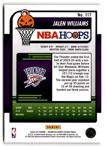 2023-24 Panini Hoops Haunted Orange Jalen Williams NBA trading card NM-MT
