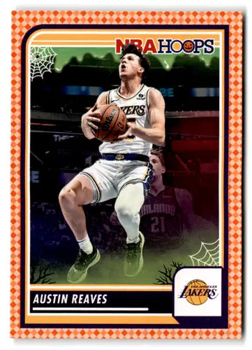 NBA Hoops Haunted Orange trading card featuring Austin Reaves of the Los Angeles Lakers