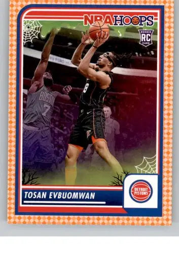Tosan Evbuomwan Panini Hoops Haunted Orange basketball card 2023-24 Pistons NM-MT