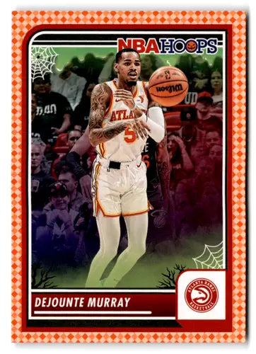 Dejounte Murray basketball card from 2023-24 Panini Hoops Haunted Orange series