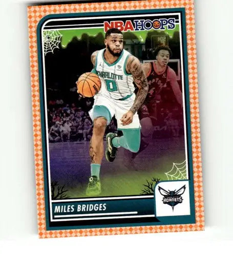 2023-24 Panini Hoops Haunted Orange Miles Bridges basketball card Hornets ID 74976