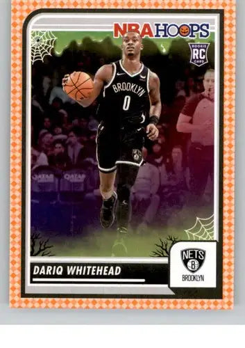 Dariq Whitehead Panini Hoops Haunted Orange basketball card in 2023-24 Panini Hoops collection