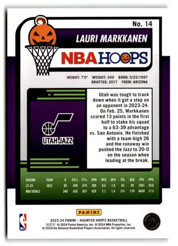2023-24 Panini Hoops Haunted Slime #14 Lauri Markkanen NM-MT Jazz ID:75322 - Basketball Card Single
